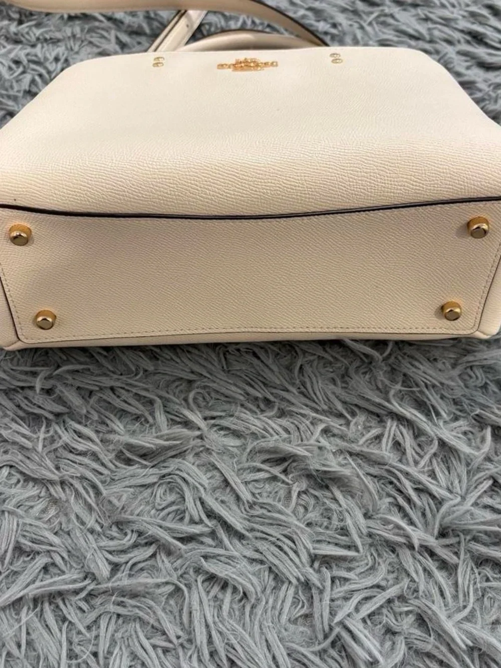 NEW Coach Mini Lillie Carryall Handbag Leather In Chalk Crossbody Strap Classy